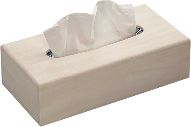 Rico Design Kosmetiktuchspender aus Holz in Braun und Weiß, B/T/H: 27 x 13,5 x 7,5 cm - Bild 1