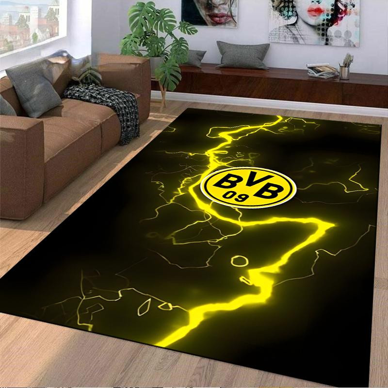 Nimbus Carpet Teppich mit BVB 09 Logo-Design und Blitzmuster in Gelb und Schwarz, Antirutsch und Waschbar, B/B: 120 x 160 cm - Bild 4