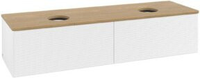 V&B Waschtischunterschrank Antao mit Frontstruktur, Eiche Honig, Weiß, B/T/H: 160 x 50 x 50 cm - Bild 1