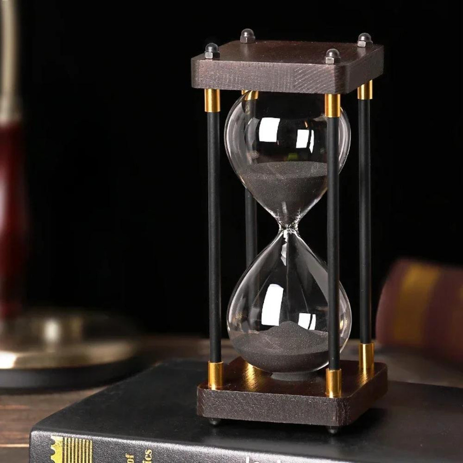 Dekorative Sanduhr aus Holz in Violett für Büro und Zuhause mit 30 oder 60 Minuten Timer - Bild 2