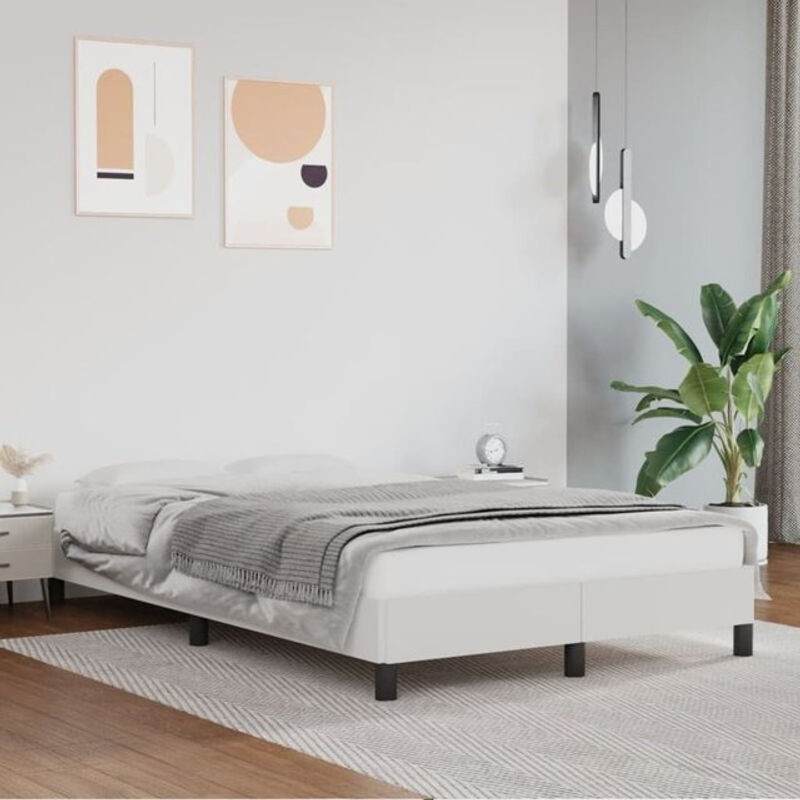 vidaxl Polsterbett in Weiß mit Kunstleder und Holzwerkstoff, B/T/H: 120 x 200 x 25 cm - Bild 1