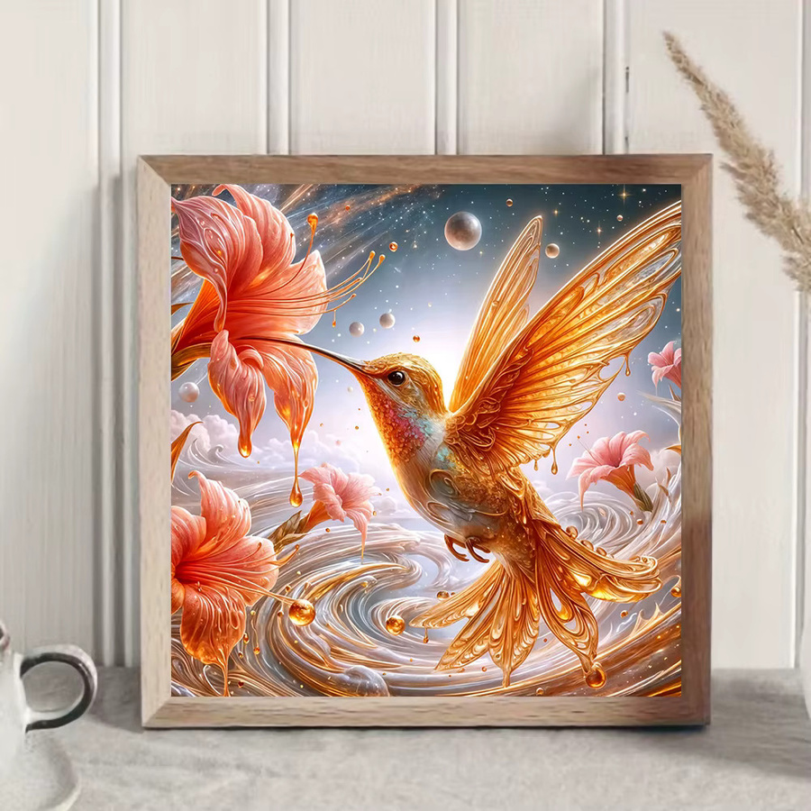 Huacan Diamantmalerei Bastelset mit Tier, Vogel und Blumen in Multicolour, Rund, B/H: 20 x 20 cm - Bild 2