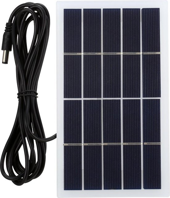 Igeteck Solarpanel 2 W 5 V mit DC-Anschluss, polykristalline Silizium-Solarzelle, wasserdicht und tragbar, Schwarz und Blau - Bild 1