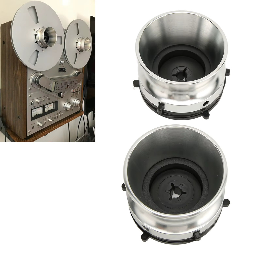YOSOO NAB-Nabenadapter 10-Zoll Set aus poliertem Aluminium in Silber für Studer ReVox Akai Teac - Bild 2