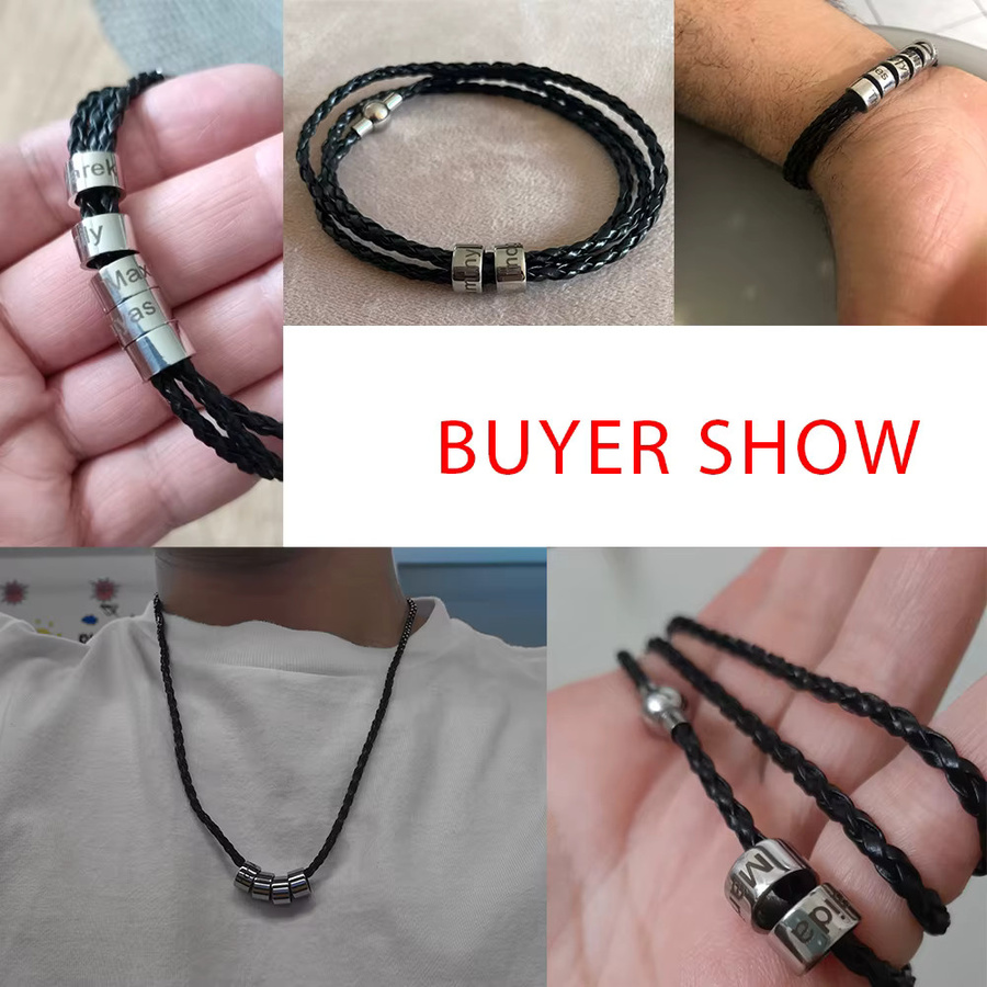 Lederarmband, Schwarz, Unisex - Bild 4