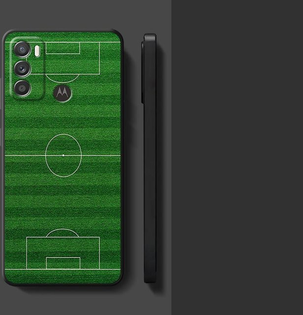 Handyhülle mit kreativem Fußball-Muster für Motorola Moto G50 G22 Edge40 G53 G30 G71 G52 G32 Edge 20 Pro 30 Lite G51 G73 G60s in Grün - Bild 1