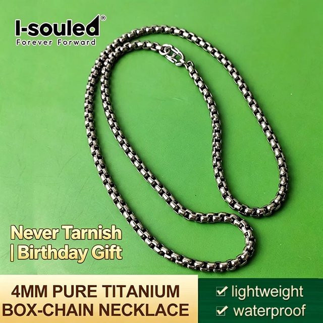 i-souled Halskette Titan, 4 mm Box-Kette, Herren - Bild 1