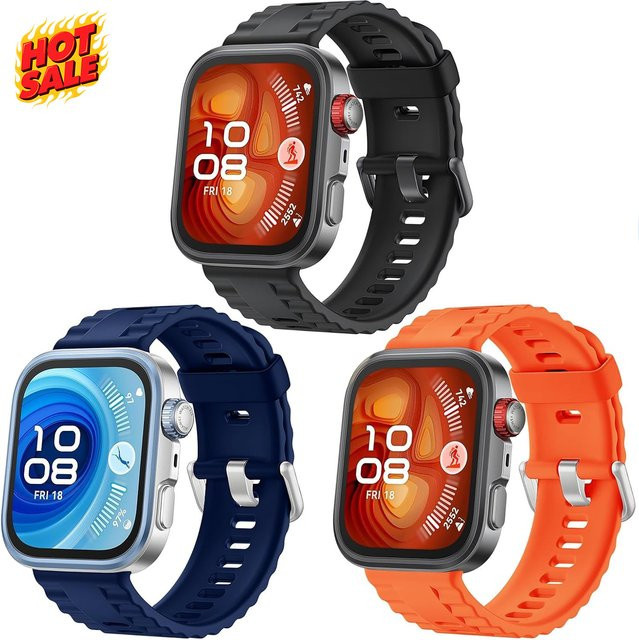 RWBANDS Uhrenarmband Silikon, Schwarz, für Huawei Uhr Fit 4 Pro, Fit 3 - Bild 1