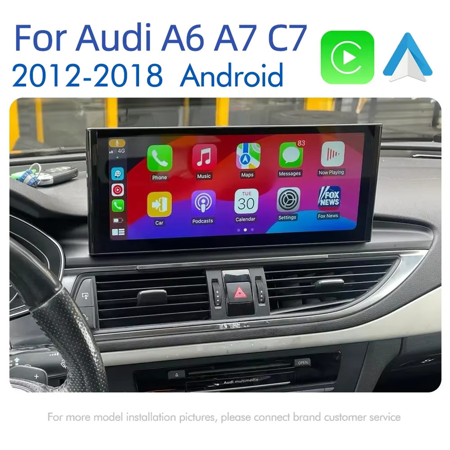 Nunoo Android 14 Autoradio für Audi A6 A7 C7 (2012-2018) mit Wireless CarPlay, GPS und Wi-Fi, Multimedia Stereo Kopfgerät in Schwarz - Bild 2