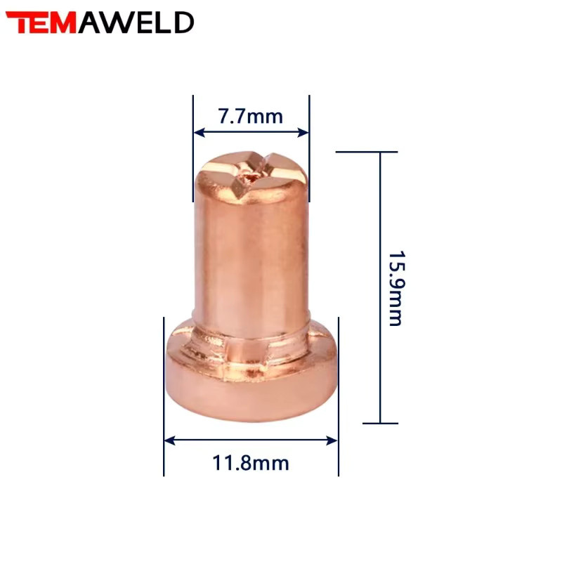 Verbrauchsmaterialien für Air Plasma Torch Cutter: Verlängerte Düsen und Elektroden mit langer Spitze für PT31 LG40 40A, Farbe: Gold - Bild 2