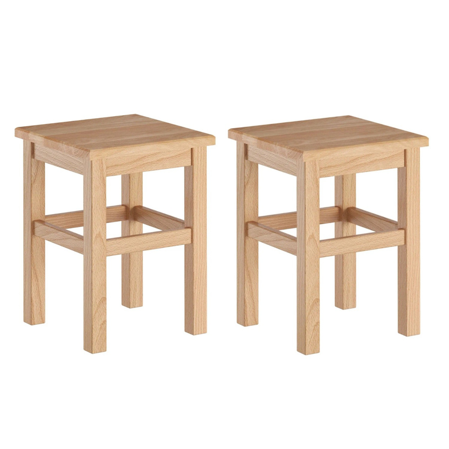 Massiver Sitzhocker aus Buche von Erst-Holz in Natur, B/T/H: 32 x 32 x 45 cm - Bild 2