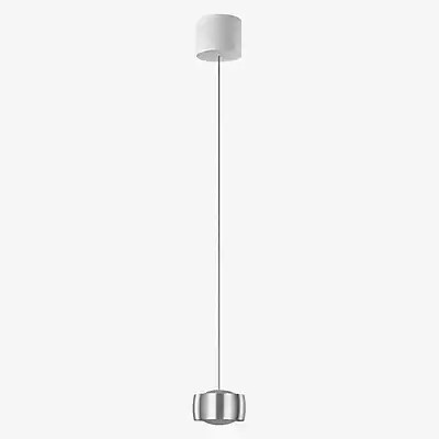 Oligo Grace LED-Pendelleuchte 1-flammig mit Tunable White und unsichtbarer Höhenverstellung, Baldachin Weiß Matt und Aluminium Gebürstet - Bild 1
