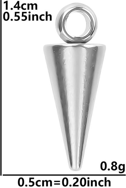 Spitze Kegel Anhänger, Edelstahl, Regenbogen, Schwarz, Silber, Gold, Damen - Bild 1