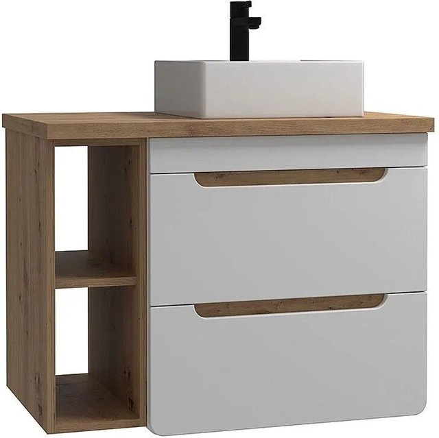 Vente-unique Einzelwaschtisch Aruba in Weiß, Breite: 80 cm - Bild 1