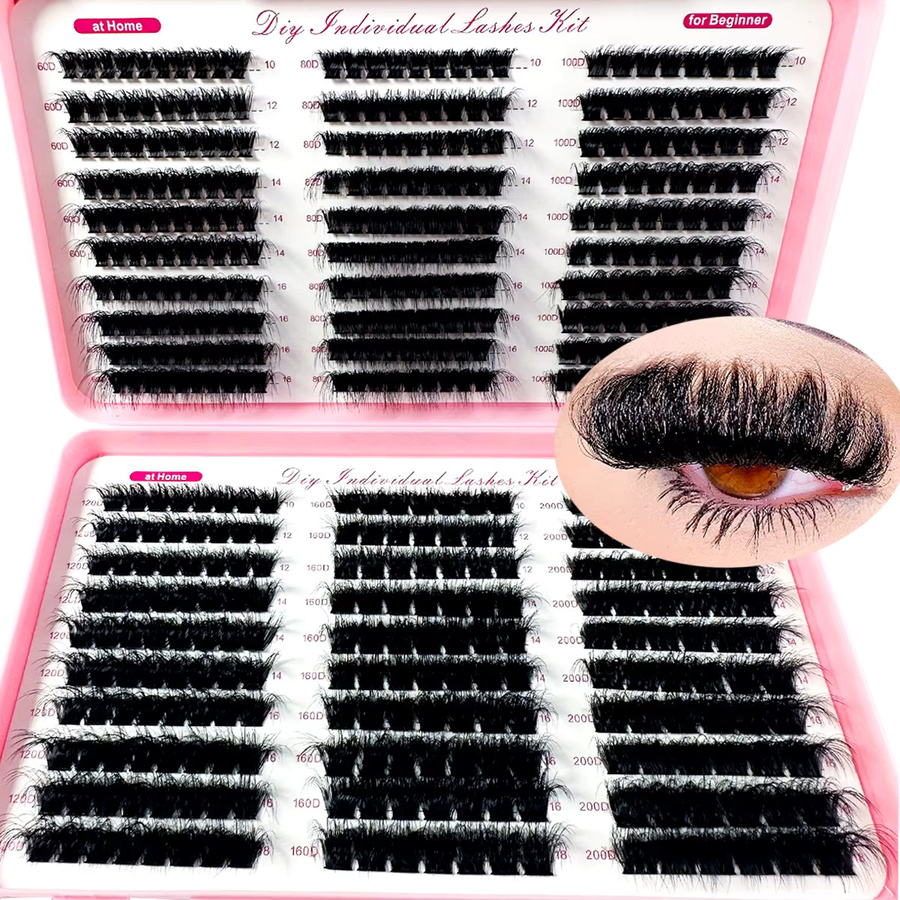 LYBCG Wimpern-Cluster mit Spikes, Einzelne Volumen-Wimpern-Cluster, Unisex - Bild 3