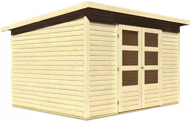 KARIBU Gartenhaus Stockach 5 aus Holz in Beige, B/H/T: 305 x 197 x 246 cm - Bild 3