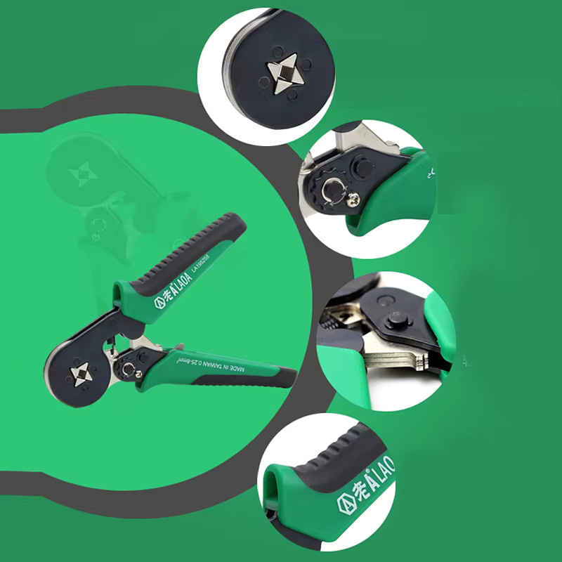 Laoa Mini Crimpzange für Elektriker zur präzisen Aderendhülsenpressung 0,25-8mm² in Grün - Bild 3