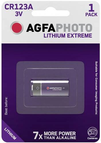 AgfaPhoto CR123A Lithium-Batterie 3 V mit 1300 mAh in Silber - Bild 1