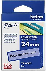Brother Schriftbandkassette TZe-551 für P-touch, Farbe: Blau, Schriftfarbe: Schwarz, Breite: 24 mm, Länge: 8 m - Bild 3
