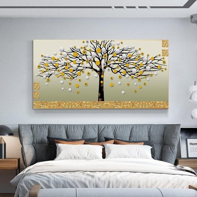 Baum des Lebens Gustav Klimt Leinwandgemälde Lisa Gallery in Blau und Gold, B x H: 60 x 120 cm - Bild 1