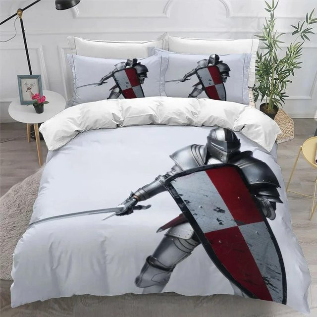 Bettwäsche Set Heilige Ritter mit 3D-Druck von Binchi Outdoor Product, Mehrfarbig, Microfaser, B/H: 140 x 210 cm - Bild 1
