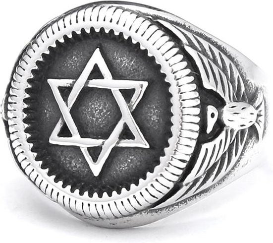 YIRAN Jewelry Ring, Edelstahl, Schwarz, Vintage, Unisex - Bild 1