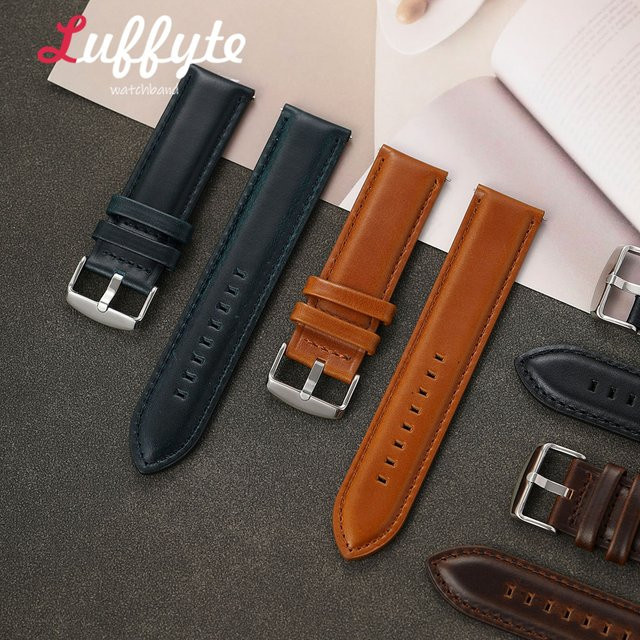 Luffyte Uhrenarmband Leder, Schwarz, Herren, 20 mm, 22 mm - Bild 1