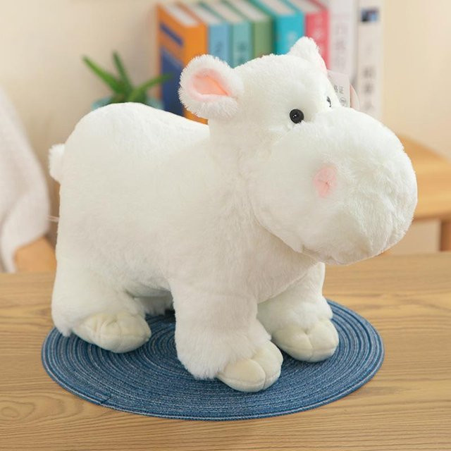 Weißes Nilpferd Puppe, Plüschtier, 35cm - Bild 1