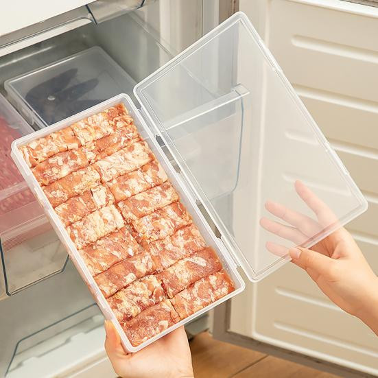 House & Kitchen Kühlschrank-Aufbewahrungsbox mit Deckel, transparent, lebensmittelecht, Multifunktionsbehälter für Gemüse, Obst und Gefrierfleisch - Bild 2