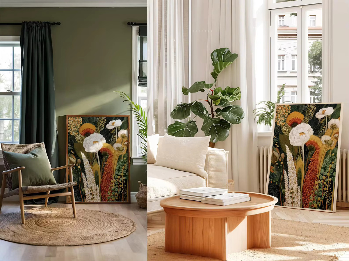 Botanischer Wandkunstdruck SHENCHEN: Abstrakter Zweigposter mit erdigem tropischem Dekor in Mehrfarbig für Küche und Wohnraum - Bild 2