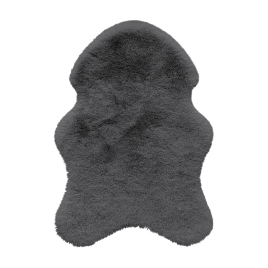 Fellimitat Moya in Stahlgrau aus Kunstkaninchenfell und Kunst-Wildleder, Breite: 40 cm, Länge: 57 cm - Bild 2