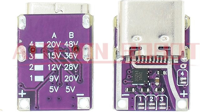 AITEWIN ROBOT PD3.0 PD3.1 QC3.0 Schnelllade-Modul mit USB-C auf DC Spannungs-Auslöser für 5/9/12/15/20/28/36/48V - Bild 1