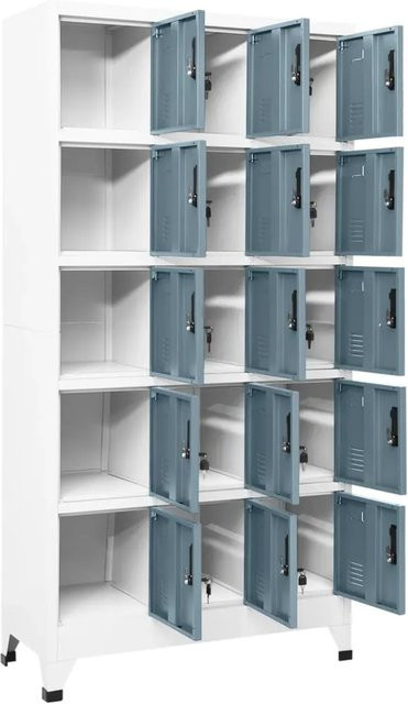 vidaXL Schließfachschrank aus Stahl in Grau mit Schloss für Büro und Schule B/T/H: 90 x 40 x 180 cm - Bild 1