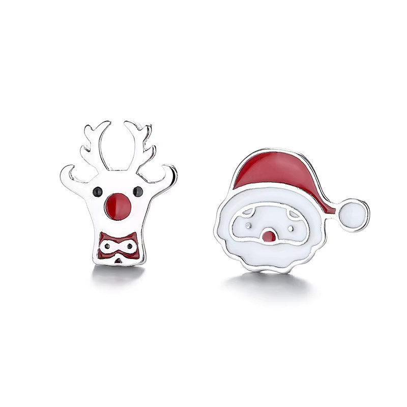 GaGa-Duck Ohrstecker 925 Sterling Silber, Rentierkopf, Weihnachtsmann - Bild 5