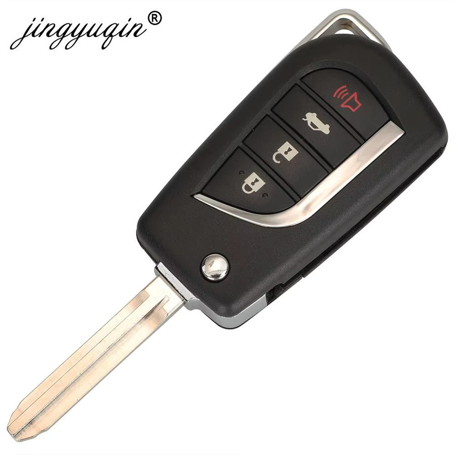jingyuqin Upgrade Flip HyQ12BBY Fernbedienung Autoschlüssel mit 4D67 Chip für Toyota RAV4 Camry Yaris 4Runner Aurion Matrix Venza in Schwarz - Bild 2