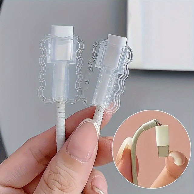 Set aus TPU Kabel-Schutzhüllen für Datenkabel in Transparent zur Vermeidung von Kabelbrüchen - Bild 1