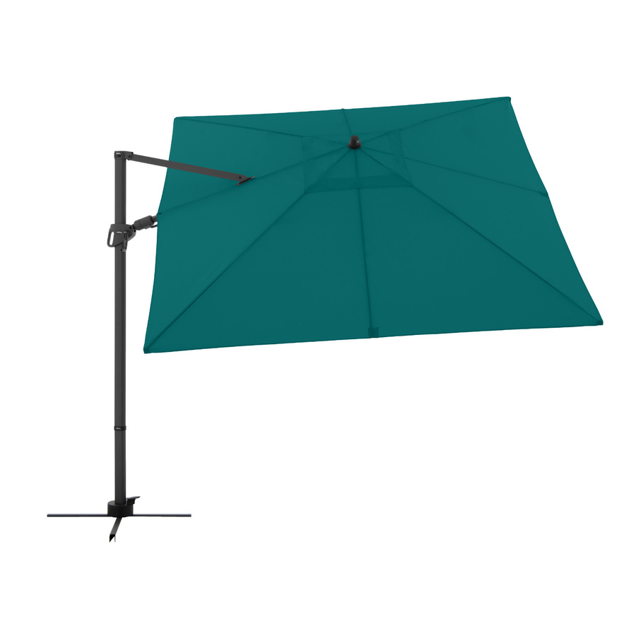 Doppler Ampelschirm Derby DX in Petrol mit Standkreuz, B/B: 280 x 280 cm - Bild 2