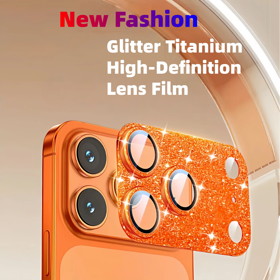 Apple Glitzer-Kameraobjektivschutz für iPhone 17 Pro Max und iPhone 17 Pro aus gehärtetem Metallglas in Blau - Bild 1