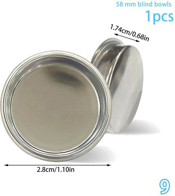 Jimih Espresso Filterkorb Ersatz aus Edelstahl für bodenlose Siebträger, 51/54/58 mm, Grau/Silber - Bild 1