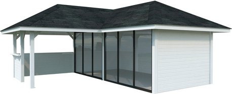 PALMAKO Pavillon Bianca aus Fichtenholz in Weiss, B/T/H: 672 x 672 x 319 cm - Bild 1