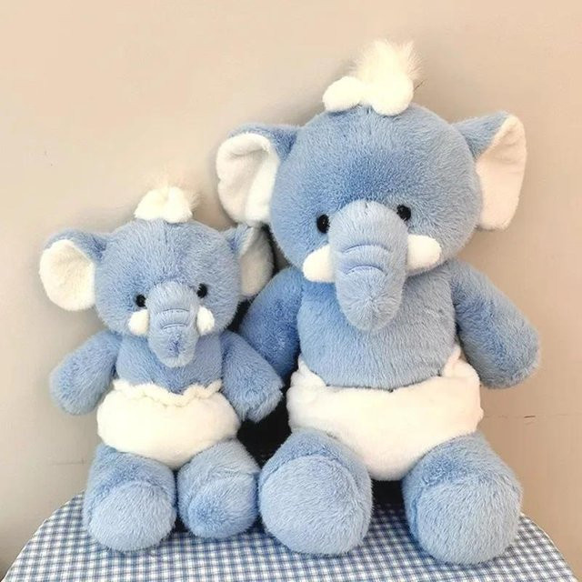 Kidsly Benny Elefant, Baby Plüschpuppe, Stofftier, 45cm, Blau - Bild 1