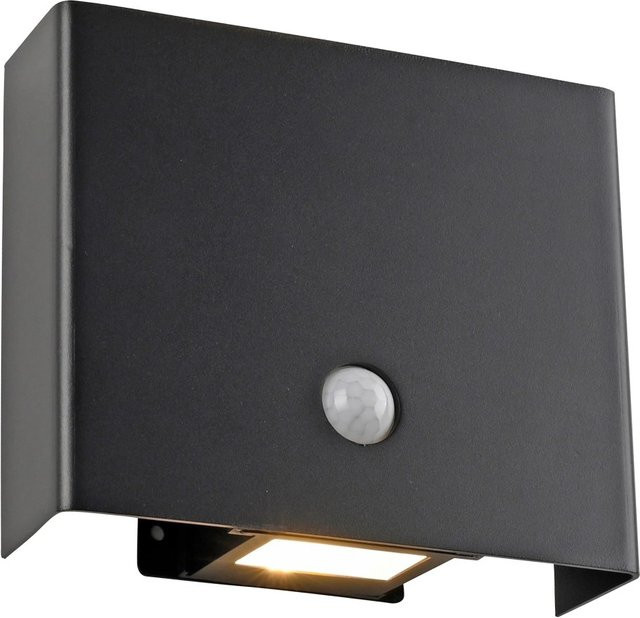 Just Light LED-Akku-Wandleuchte Amin in Schwarz mit Bewegungsmelder und Dämmerungssensor, Up-Down Licht, B/H/T: 8,5 x 15 x 6,5 cm - Bild 1