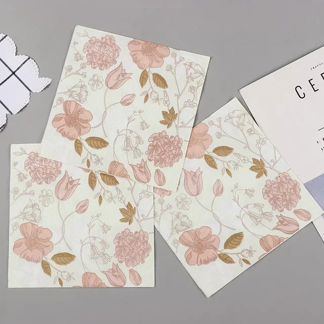 GUANYAO Bunte Papier-Servietten mit floralem Print für Party und Hochzeit, 20 Stück - Bild 1