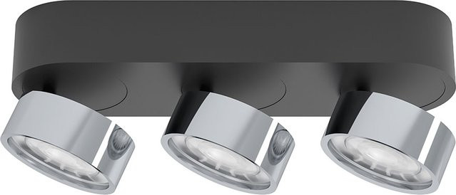 LUX-IT Swing 75 Round LED-Deckenstrahler 3-flammig in Schwarz und Chrom mit warmweißem Licht (2700K) - Bild 1