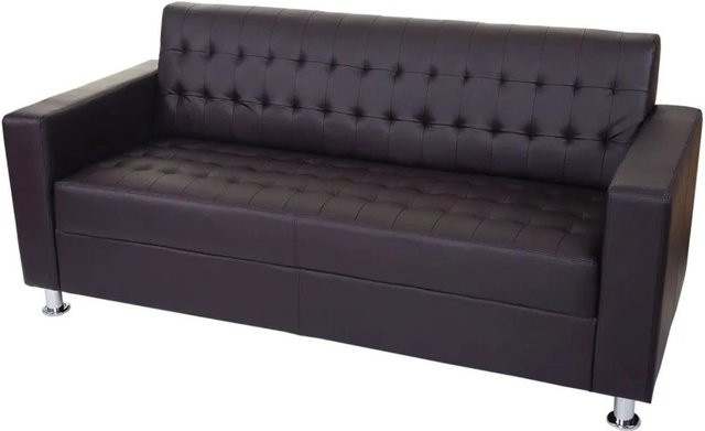 MCW 3er Loungesofa Pori in Braun aus Kunstleder mit Metallfüßen, Breite: 180 cm - Bild 2