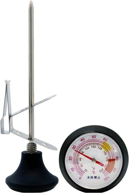 Mango Event Milchkännchen aus Edelstahl in Grau für Kaffee und Milch mit integriertem Sondenthermometer - Bild 1