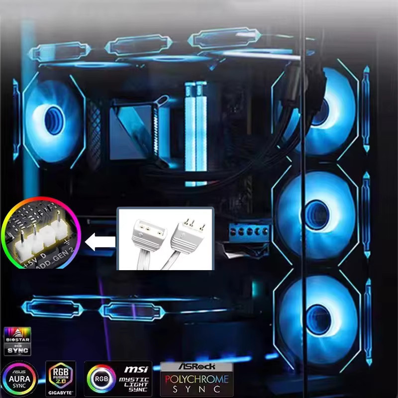 TFDP ARGB CPU-Kühler für Gaming-PCs, 12 cm Luftkühler mit Kupferkern, Weiß - Bild 2