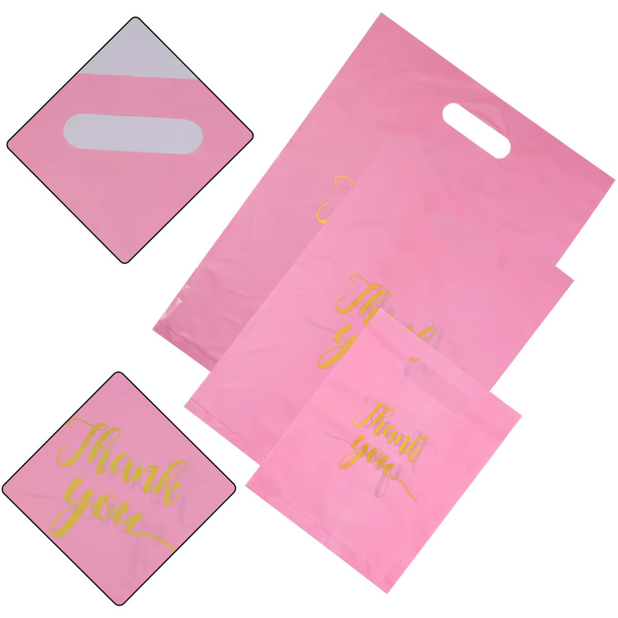 20 Stück Dankeschön-Geschenktüten aus Kunststoff in Pink für Hochzeit und Geburtstag - Bild 4