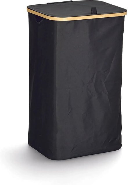 Zeller Wäschesammler mit Tragetasche Schwarz B: 69 cm, T: 34 cm, H: 41,5 cm - Bild 1