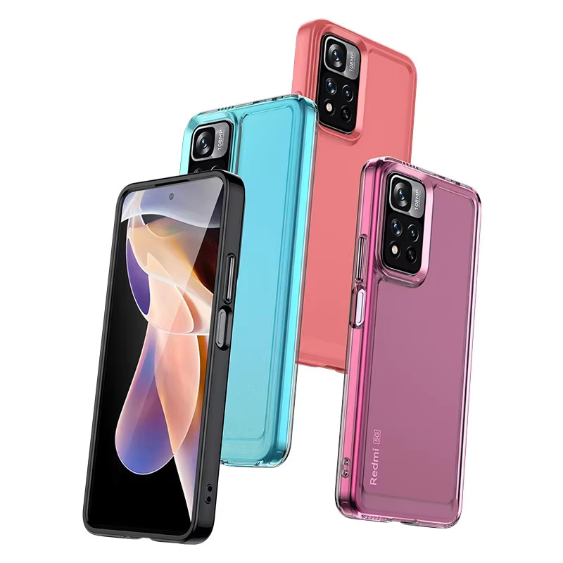 Stoßfeste Silikon Handyhülle mit Süßigkeiten-Design für Xiaomi Poco X4 NFC 5G und Xiaomi 11i Hypercharge, transparent/multicolour - Bild 2